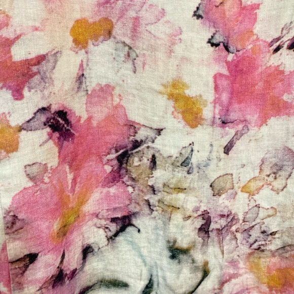 Pure Jill Water Color Floral Sleeveless Linen Midi Dress size Small - Picture 8 of 12